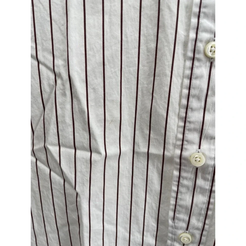 Polo Ralph Lauren Classic Fit Shirt Mens XL 17.5 White Striped Button Down‎